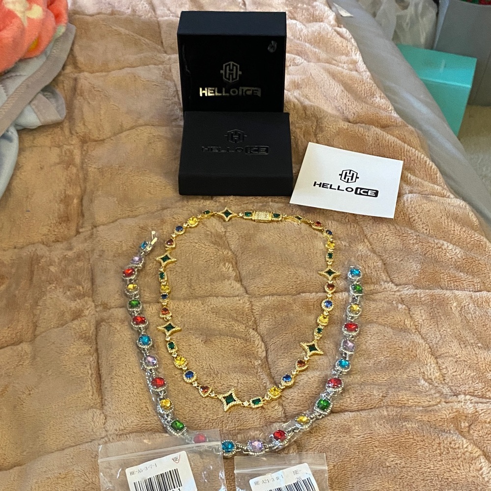 Multicolor Gemstone Necklace Set free shipping